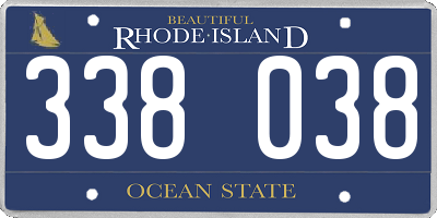 RI license plate 338038