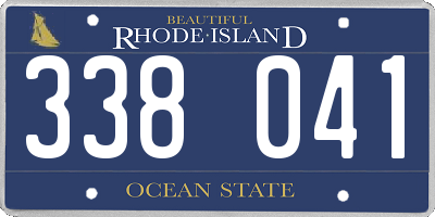 RI license plate 338041
