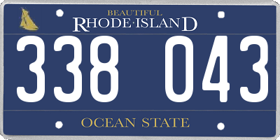 RI license plate 338043