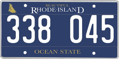 RI license plate 338045