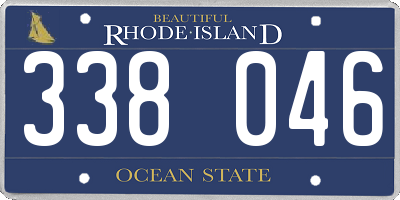 RI license plate 338046