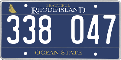 RI license plate 338047