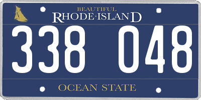 RI license plate 338048