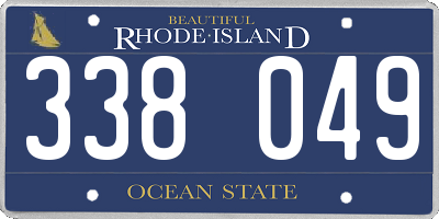 RI license plate 338049