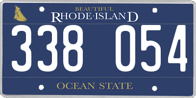 RI license plate 338054