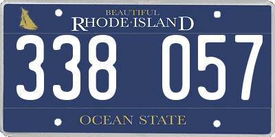 RI license plate 338057