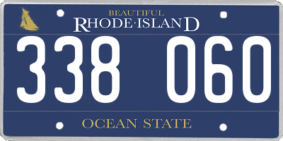 RI license plate 338060
