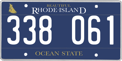 RI license plate 338061