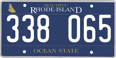 RI license plate 338065