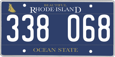 RI license plate 338068