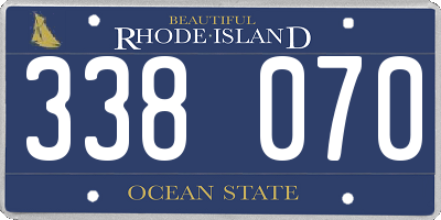 RI license plate 338070