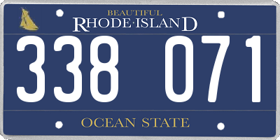RI license plate 338071