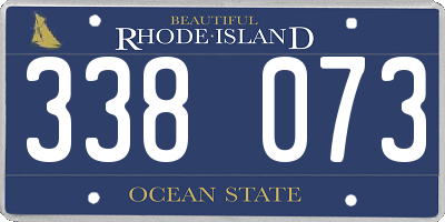RI license plate 338073