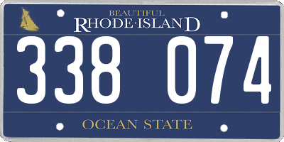 RI license plate 338074