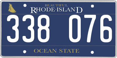 RI license plate 338076