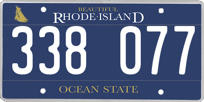 RI license plate 338077