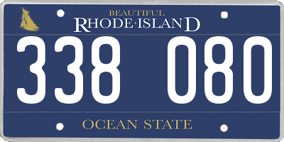 RI license plate 338080