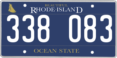 RI license plate 338083