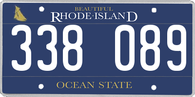 RI license plate 338089