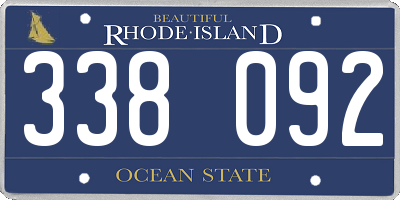 RI license plate 338092