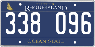 RI license plate 338096