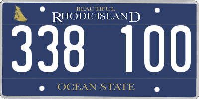 RI license plate 338100