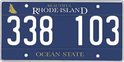 RI license plate 338103