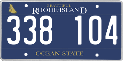 RI license plate 338104