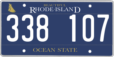 RI license plate 338107