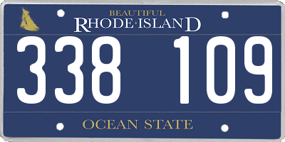 RI license plate 338109