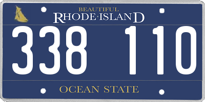 RI license plate 338110