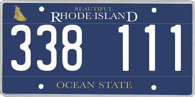 RI license plate 338111