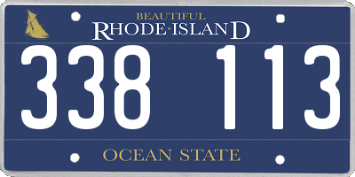 RI license plate 338113