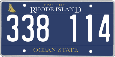 RI license plate 338114