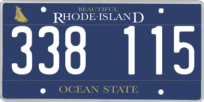 RI license plate 338115
