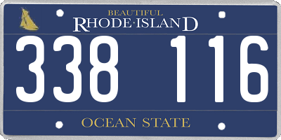 RI license plate 338116
