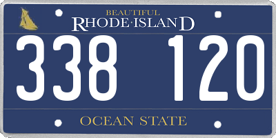 RI license plate 338120