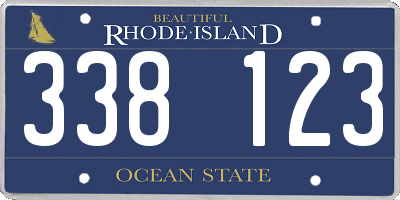 RI license plate 338123