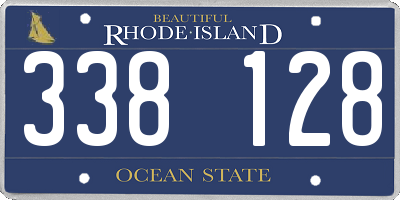 RI license plate 338128