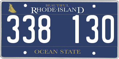 RI license plate 338130