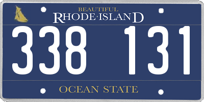 RI license plate 338131