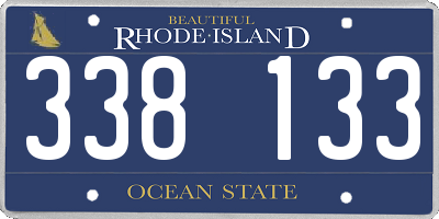RI license plate 338133