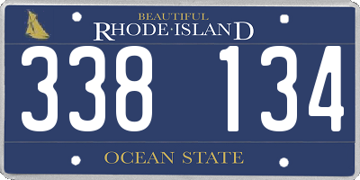 RI license plate 338134
