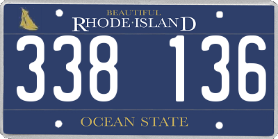 RI license plate 338136
