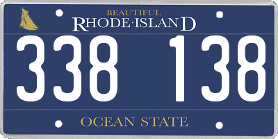 RI license plate 338138