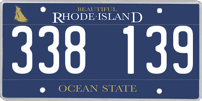 RI license plate 338139