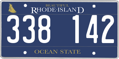 RI license plate 338142