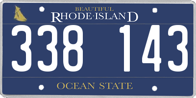 RI license plate 338143