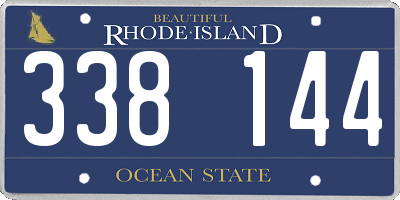 RI license plate 338144