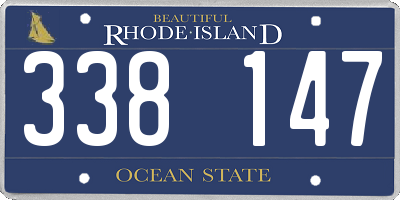 RI license plate 338147